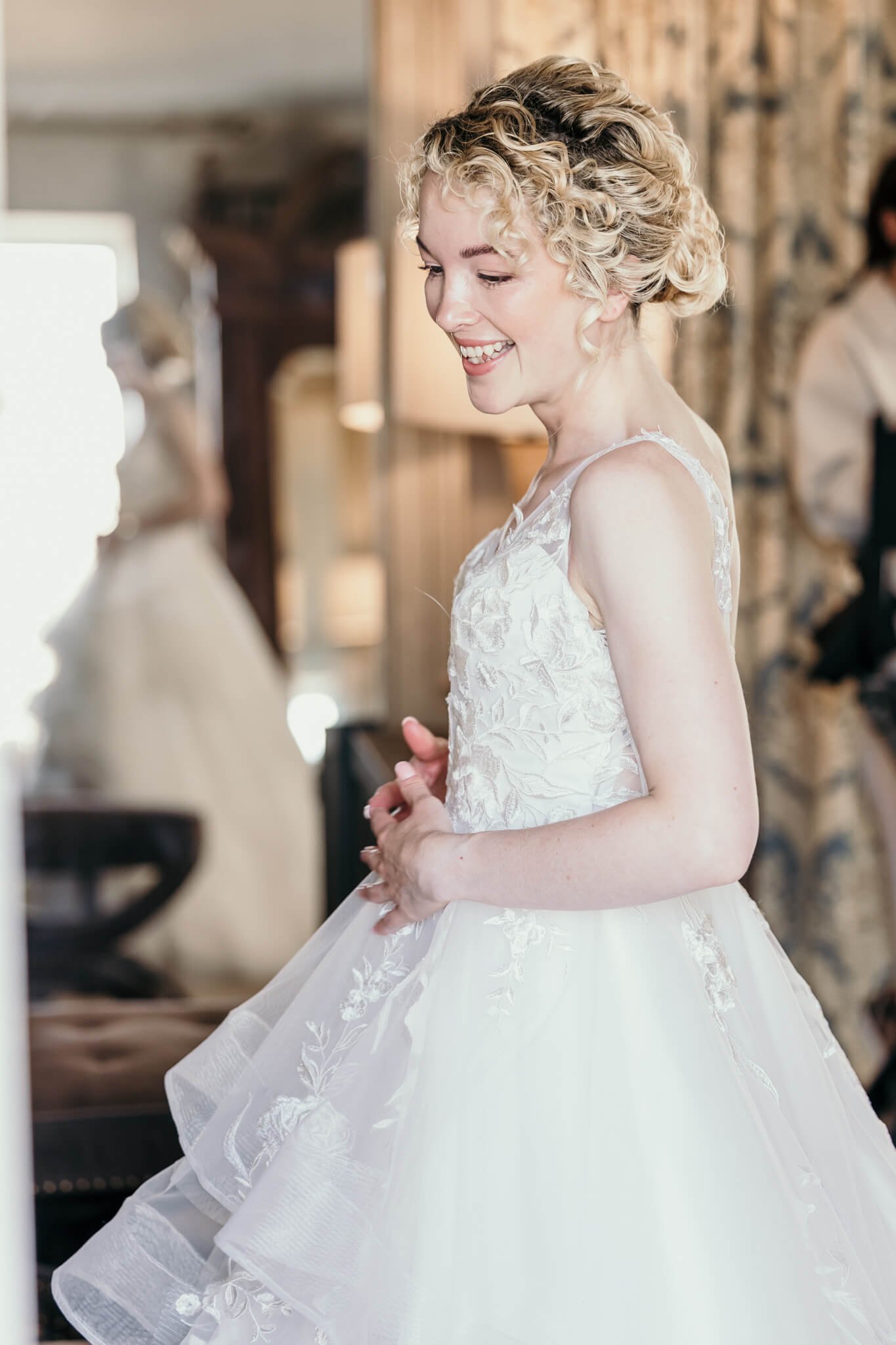 bridal prep portrait at newton hall northumberland